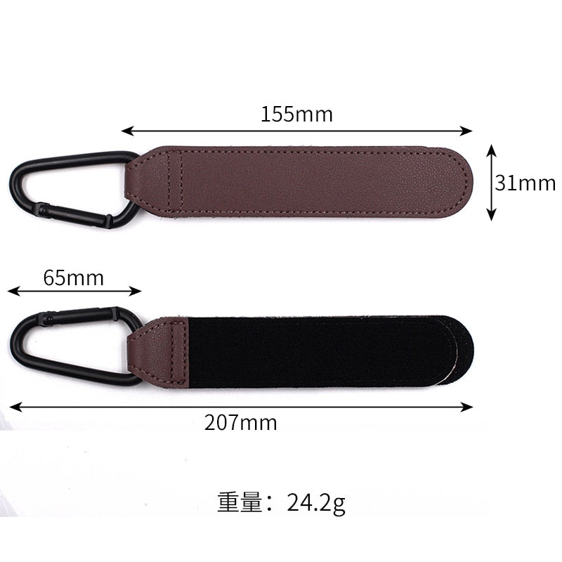 1&2 PC Leather Baby Bag Stroller Hook