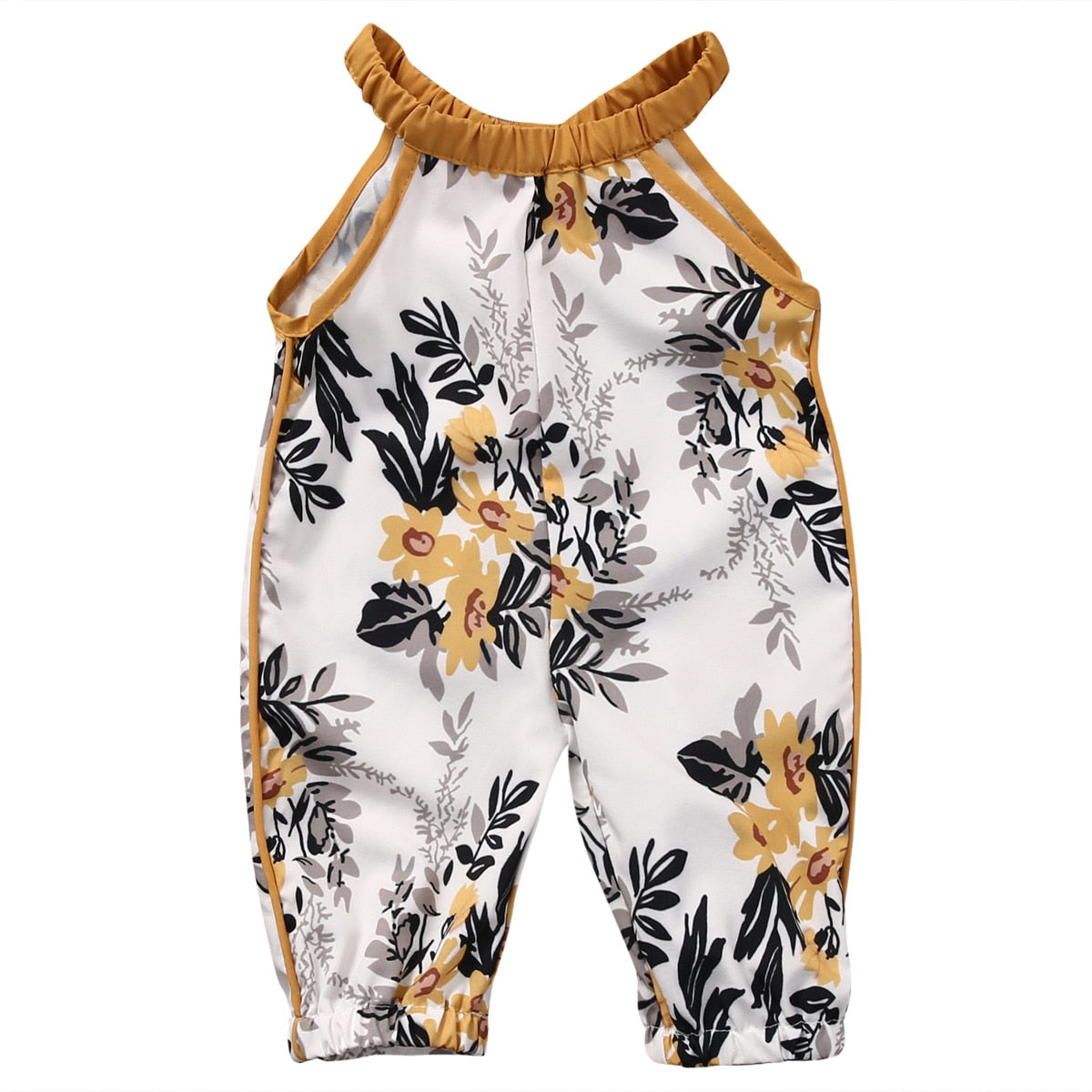 Girls Floral Sleeveless Jumpsuit