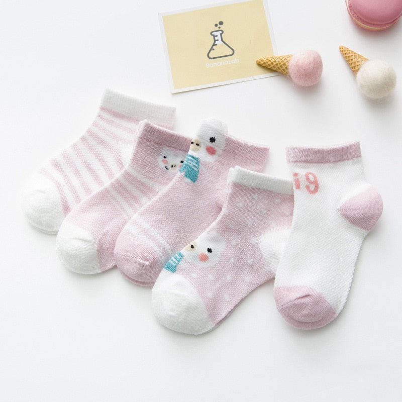 5 Pair 0-2Y Infant Socks