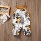 Girls Floral Sleeveless Jumpsuit