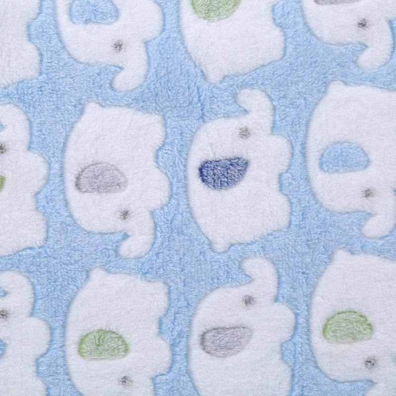 Cute Elephant Cartoon Baby Blanket