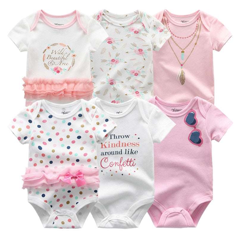 Girls Newborn-12M Clothes 6Pc Bodysuits