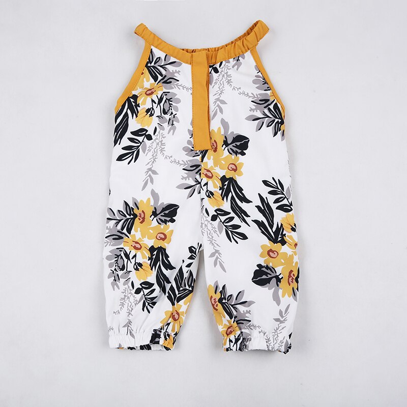 Girls Floral Sleeveless Jumpsuit