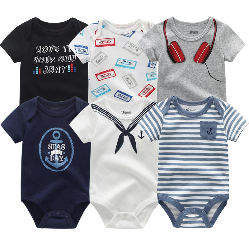 Boys Newborn-12M Clothes 6Pc Bodysuits