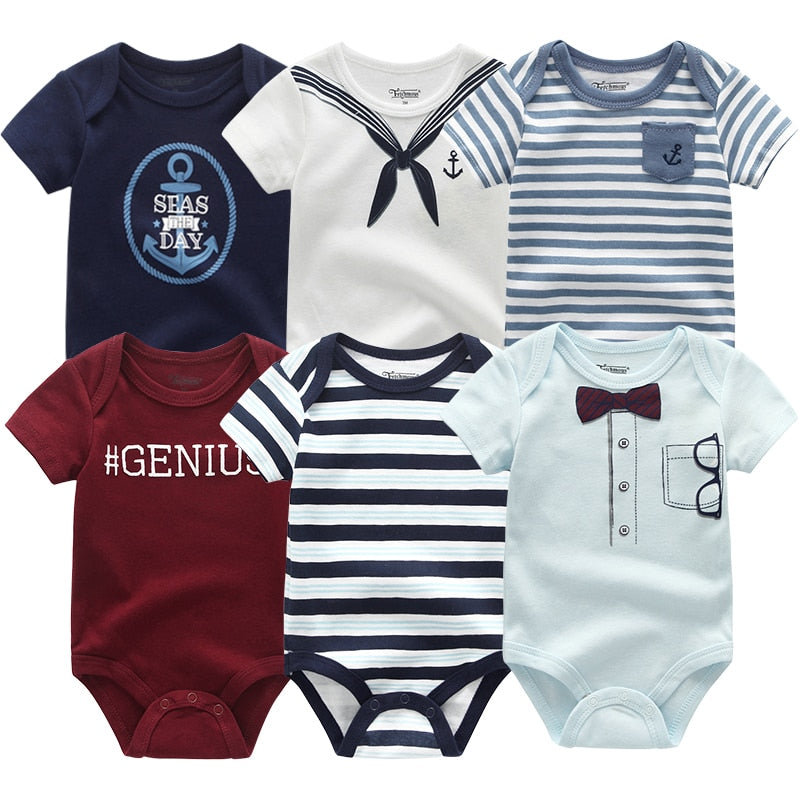 Boys Newborn-12M Clothes 6Pc Bodysuits