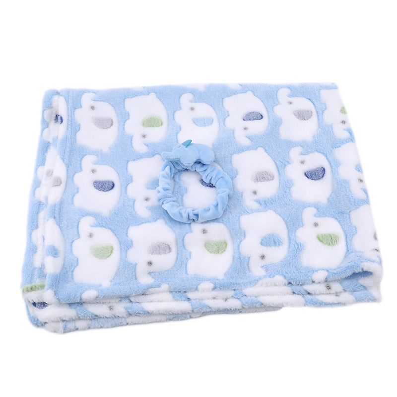 Cute Elephant Cartoon Baby Blanket