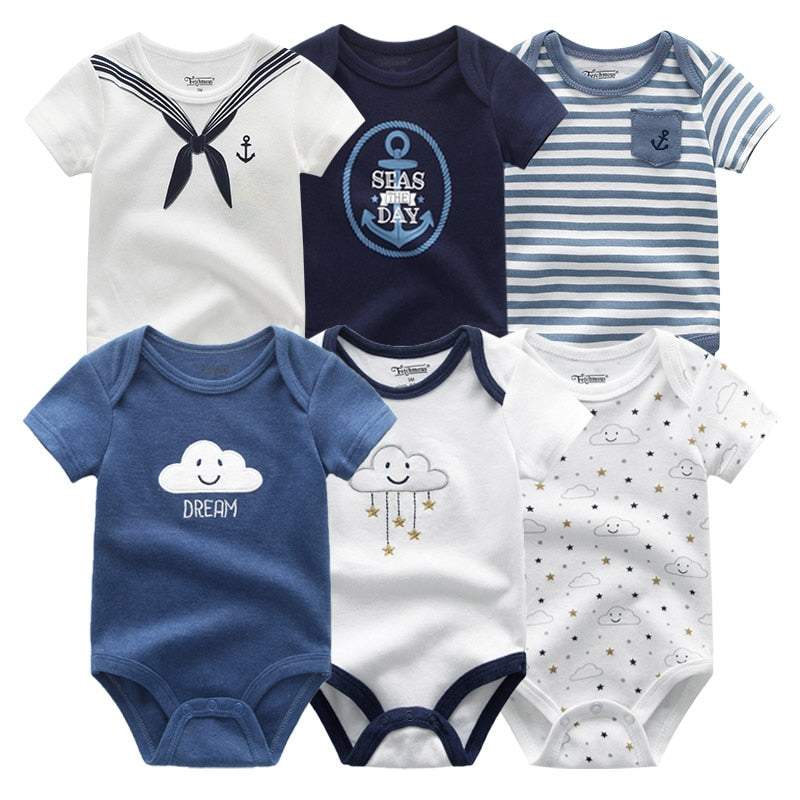 Boys Newborn-12M Clothes 6Pc Bodysuits