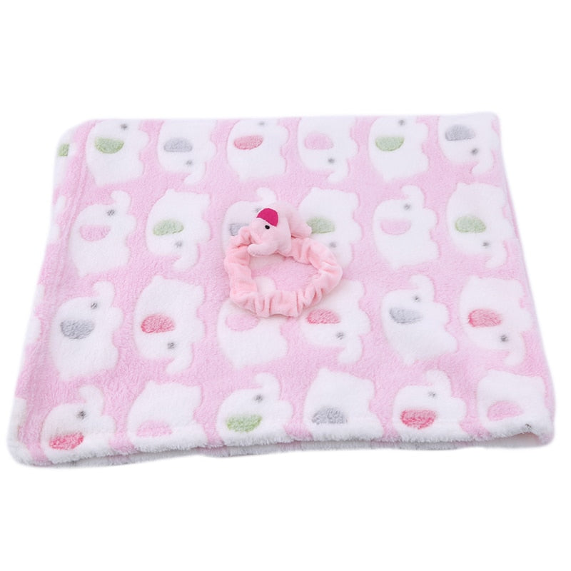 Cute Elephant Cartoon Baby Blanket