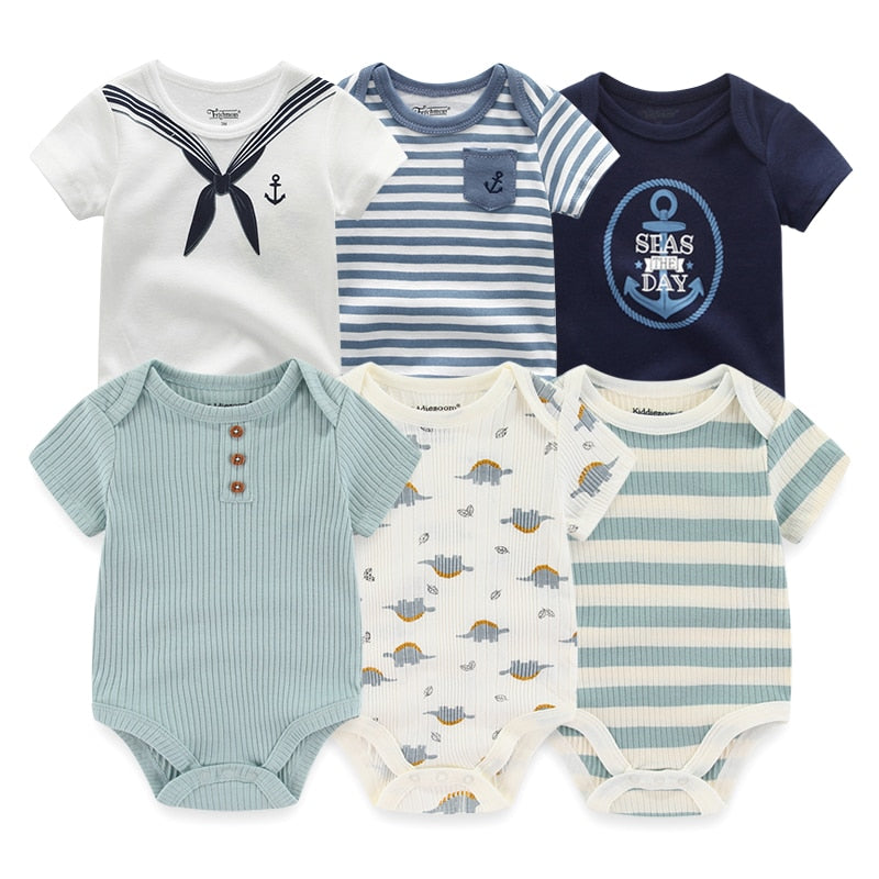 Boys Newborn-12M Clothes 6Pc Bodysuits