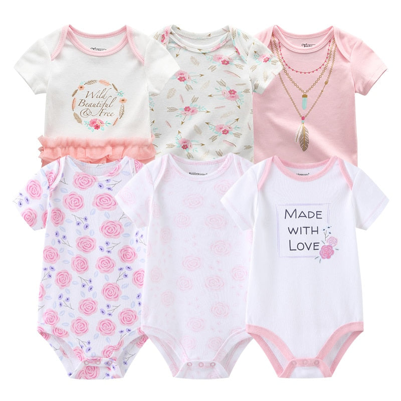 Girls Newborn-12M Clothes 6Pc Bodysuits