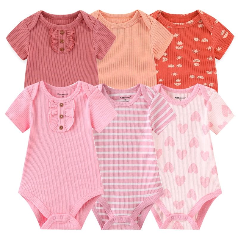 Girls Newborn-12M Clothes 6Pc Bodysuits