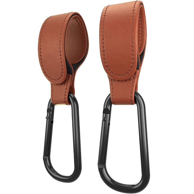 1&2 PC Leather Baby Bag Stroller Hook