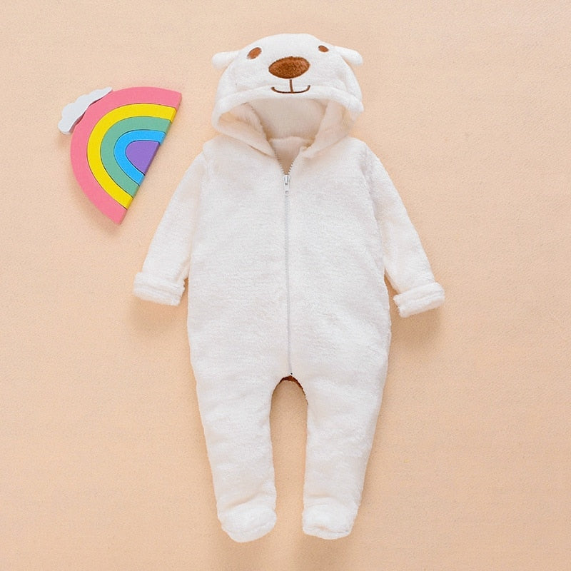 Newborn Baby unisex Bear Hooded Romper