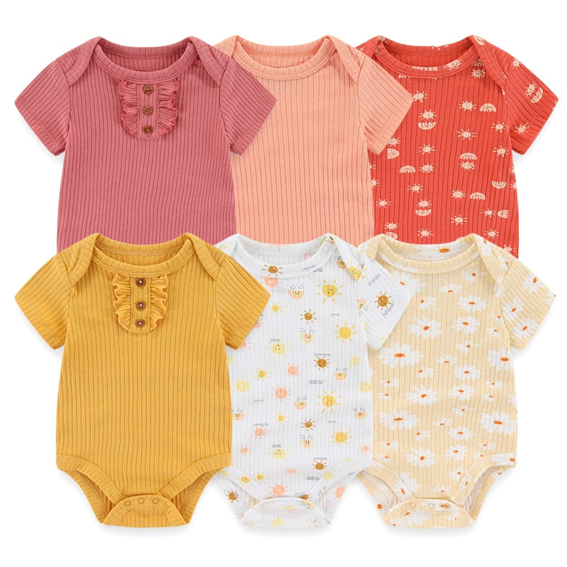 Girls Newborn-12M Clothes 6Pc Bodysuits