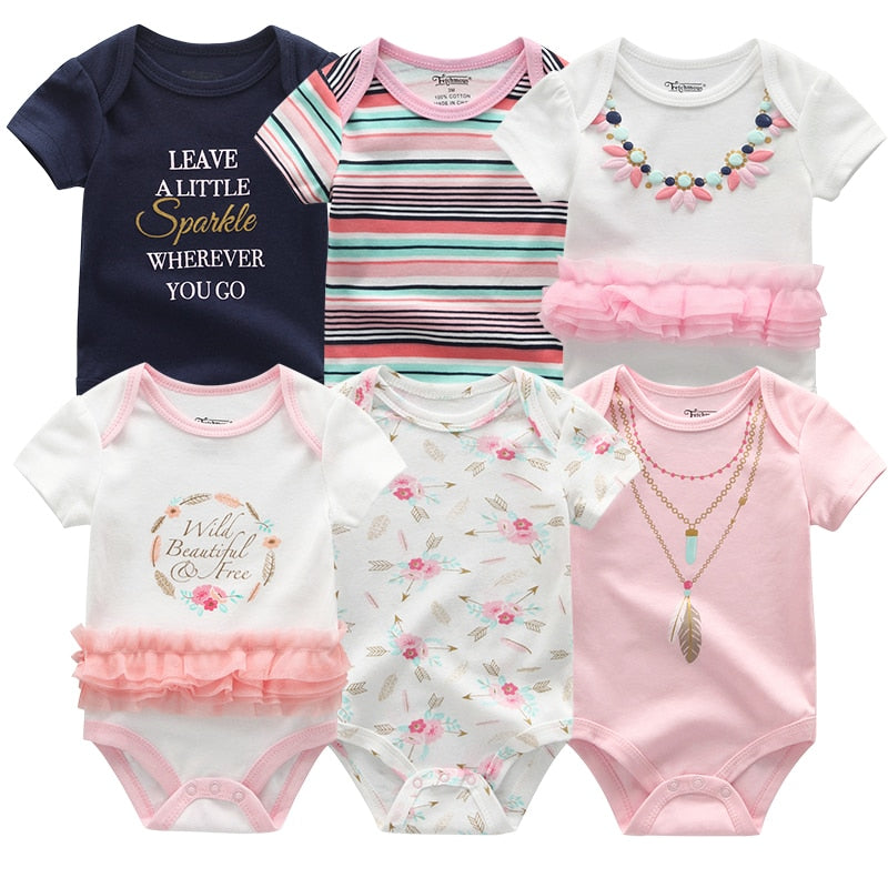 Girls Newborn-12M Clothes 6Pc Bodysuits