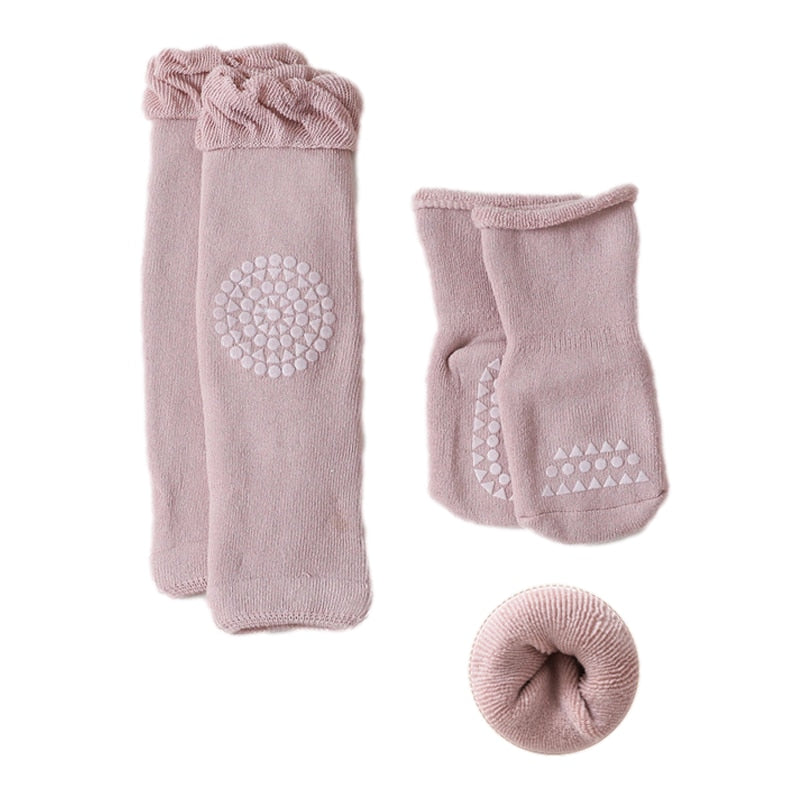 Baby Crawling Knee Pads & Socks Set