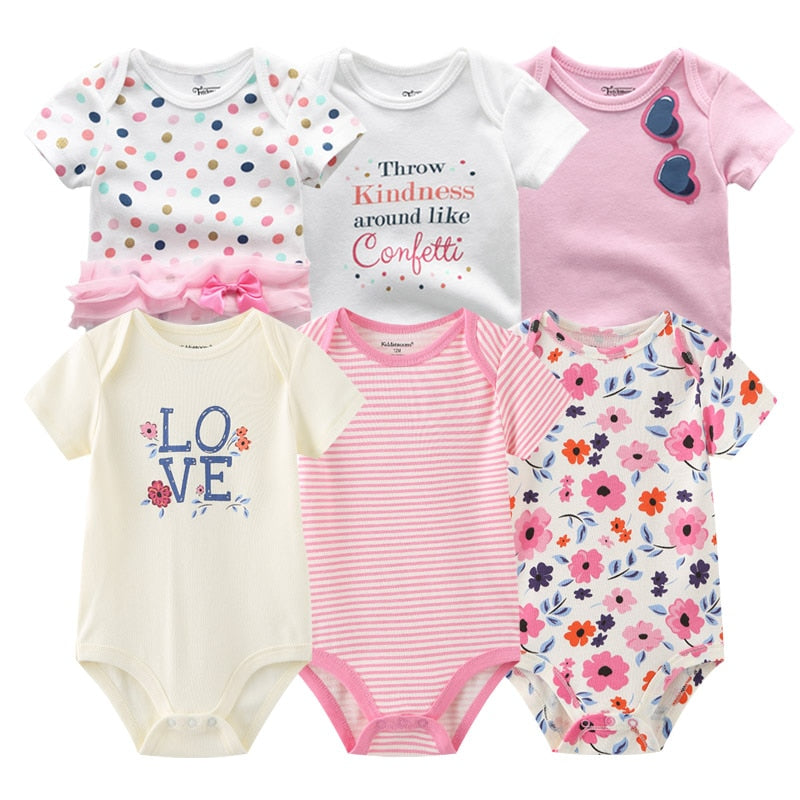 Girls Newborn-12M Clothes 6Pc Bodysuits