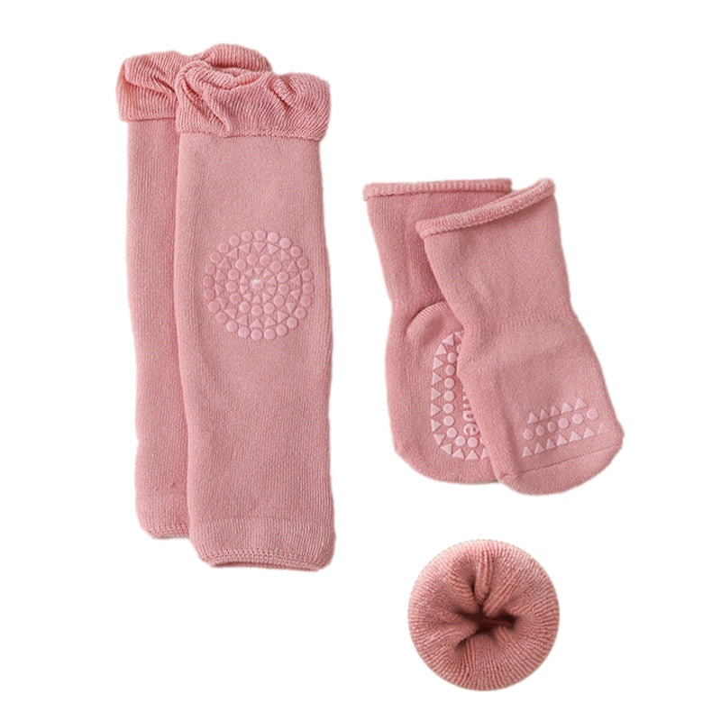 Baby Crawling Knee Pads & Socks Set