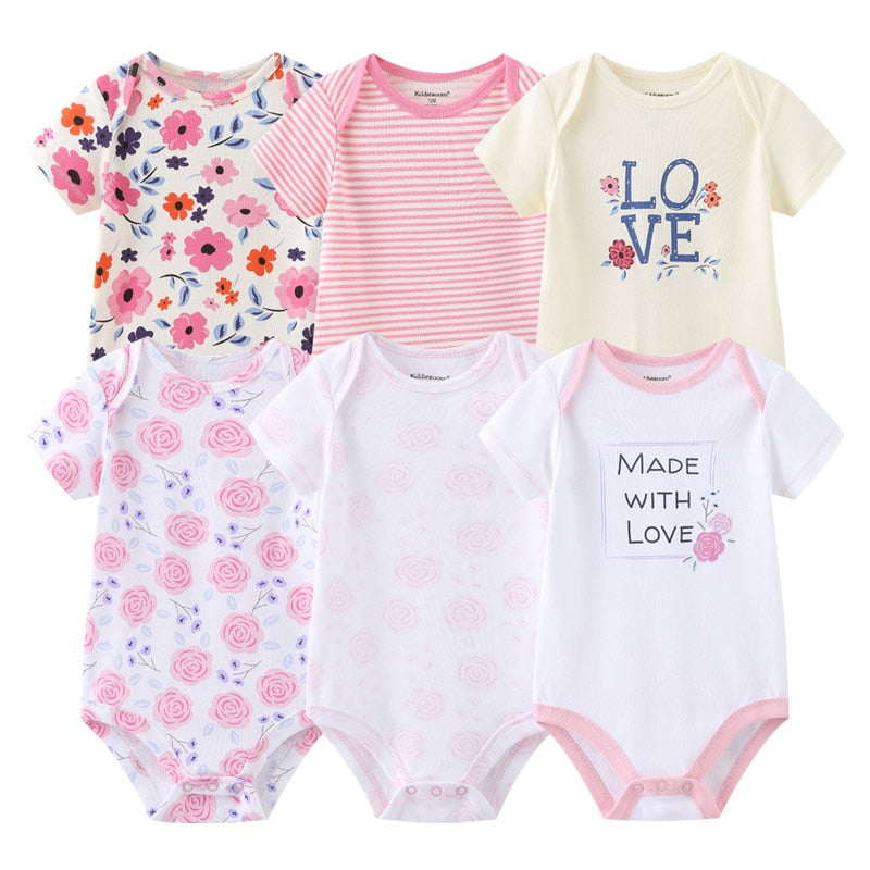 Girls Newborn-12M Clothes 6Pc Bodysuits