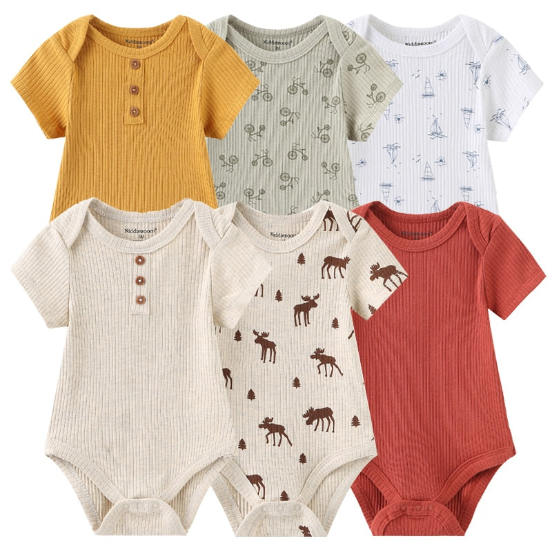 Boys Newborn-12M Clothes 6Pc Bodysuits