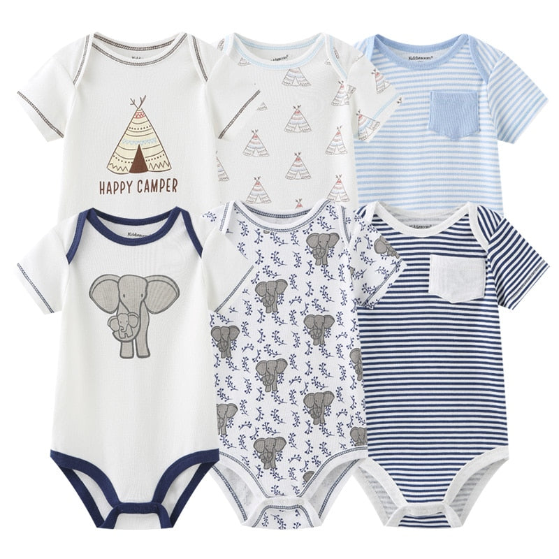 Boys Newborn-12M Clothes 6Pc Bodysuits