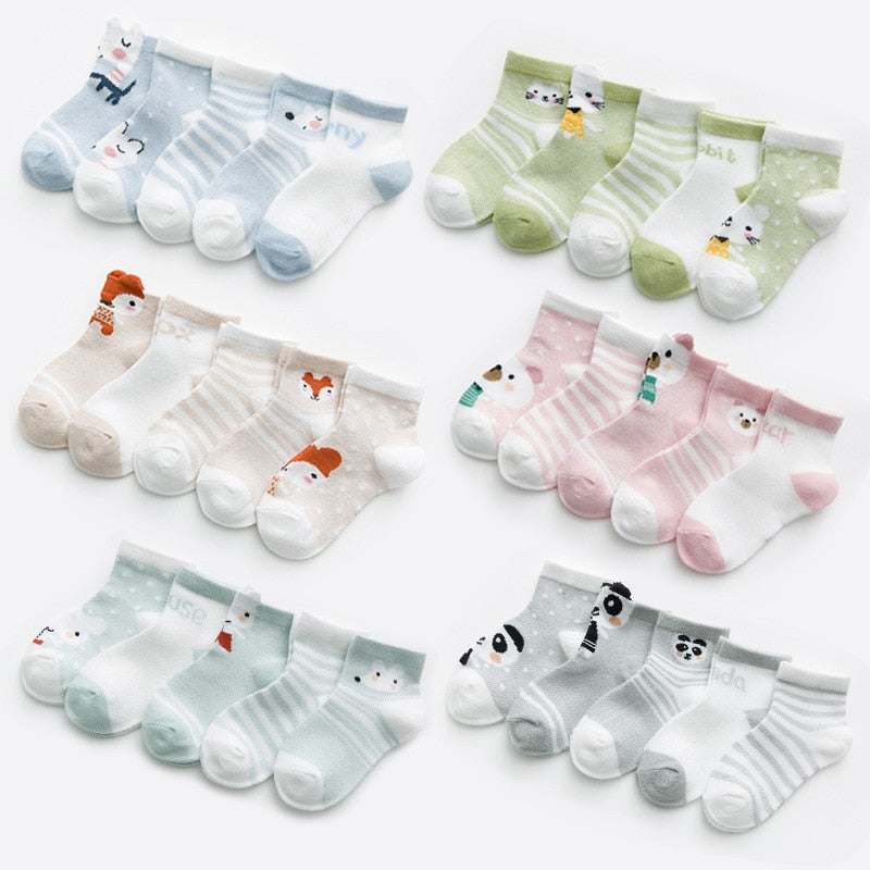 5 Pair 0-2Y Infant Socks